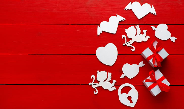 love, heart, gifts, hearts, wood, romantic, Valentine's Day, gift, HD wallpaper