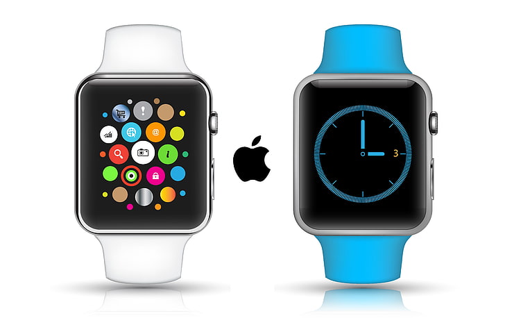 Apple Watch, Apple, interface, review, Real Futuristic Gadgets, silver, iWatch, watches, display, 5k, 4k, HD wallpaper