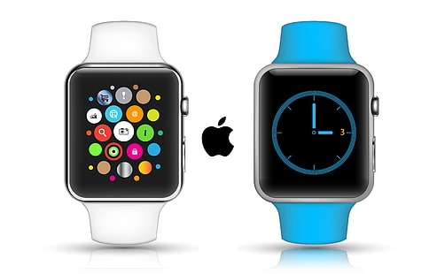 Apple Watch, Apple, antarmuka, ulasan, Gadget Futuristik Nyata, perak, iWatch, jam tangan, layar, 5k, 4k, Wallpaper HD HD wallpaper