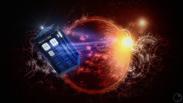 Doctor Who, TARDIS, The Doctor, произведения на изкуството, телевизия, HD тапет