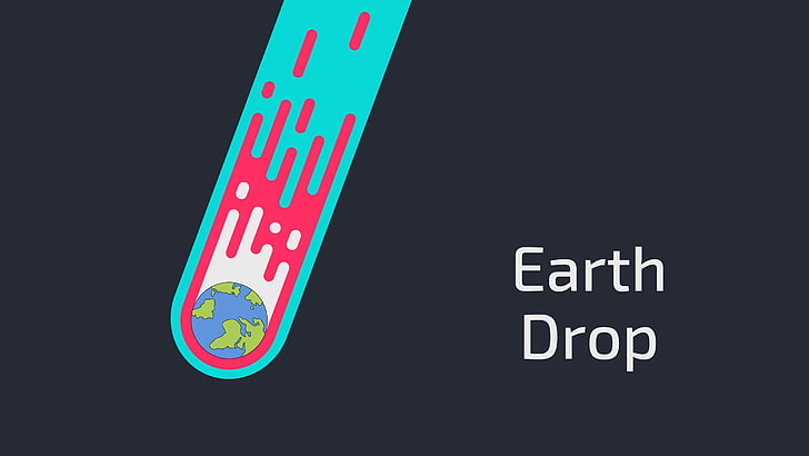 Earth Drop digital artwork, Earth, galaxy, space, text, kurzgesagt, HD wallpaper