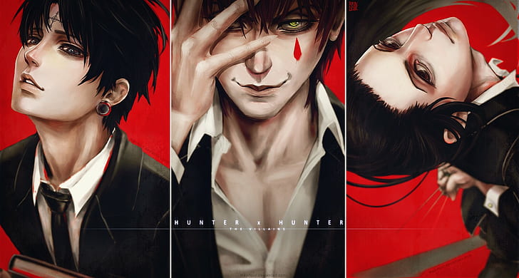 anime, Illumi, Hunter x Hunter, Hisoka, Chrollo Lucifer, Wallpaper HD