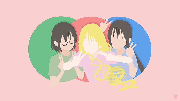 Asobi Asobase, Olivia (Asobi Asobase), Hanako Honda (Asobi Asobase), Kasumi Nomura (Asobi Asobase), gadis-gadis anime, Wallpaper HD