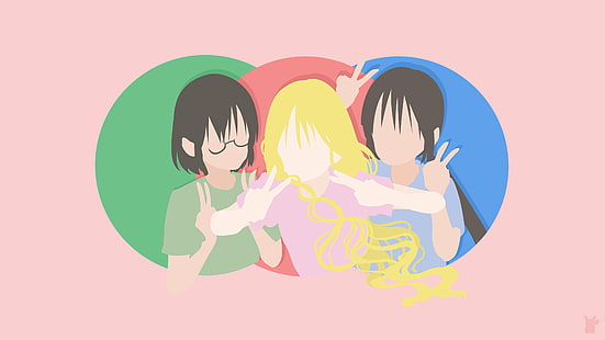 Asobi Asobase, Olivia (Asobi Asobase), Hanako Honda (Asobi Asobase), Kasumi Nomura (Asobi Asobase), garotas de anime, HD papel de parede HD wallpaper