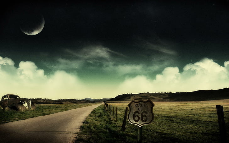 Route 66 -XL, route 66 signage, landscapes, scenery, route 66, HD wallpaper