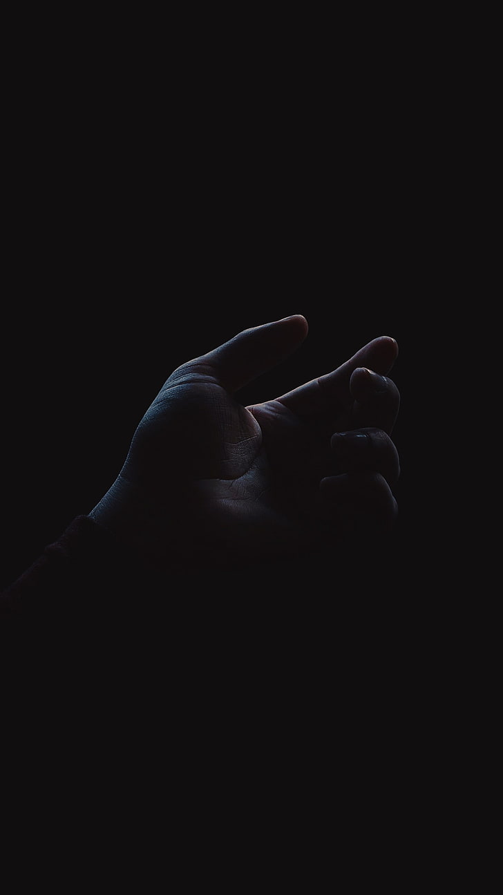 hand, palm, fingers, dark, HD wallpaper