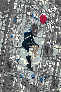 vertikal, Porträtanzeige, Anime, Anime Mädchen, digitale Kunst, Kunstwerk, 2D, HD-Hintergrundbild HD wallpaper