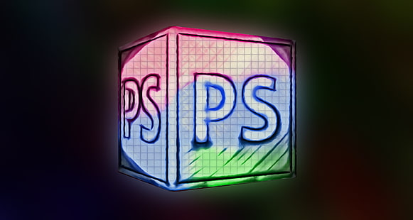 Adobe Photoshop cube обои, фотошоп, пк, разноцветные, HD обои HD wallpaper