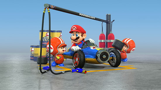 Mario Kart 8, video games, Toad (character), Mario Bros., Nintendo, Mario Kart, HD wallpaper HD wallpaper