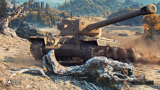 Американский, WoT, World of Tanks, T34, Wargaming, HD обои HD wallpaper