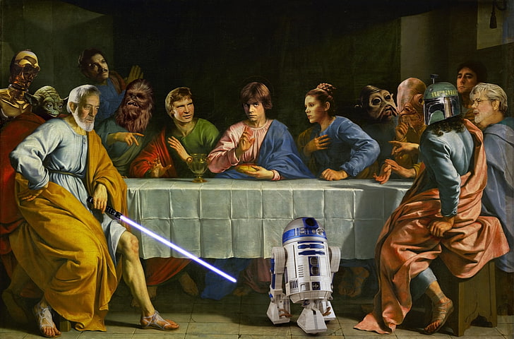 ภาพวาด Star Wars The Last Supper สตาร์วอร์สวีรบุรุษเคล็ดลับอาหารมื้อสุดท้าย, วอลล์เปเปอร์ HD