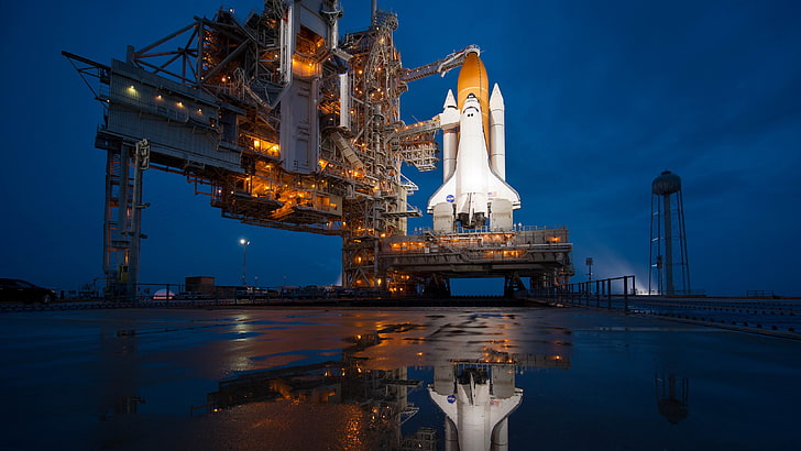Space Shuttle, NASA, Space Shuttle Atlantis, Teich, Plattform, HD-Hintergrundbild