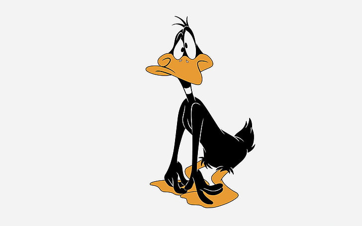 Daffy Duck illustration, anka, tecknade serier, Looney Tunes, HD tapet