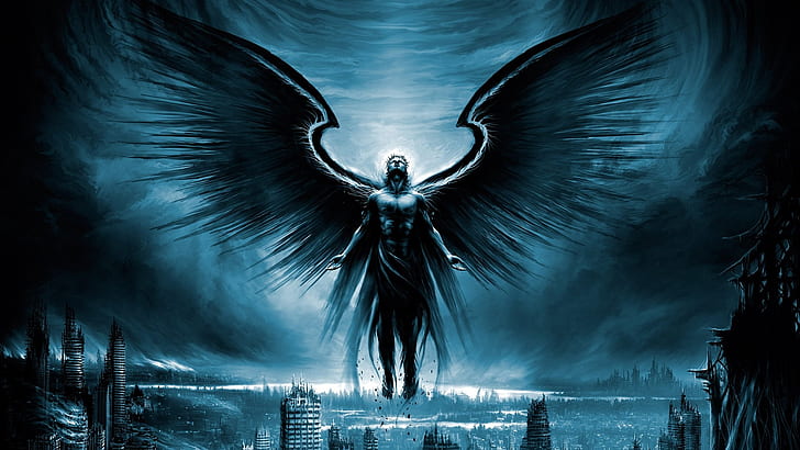 Darkness, dark angel, supernatural creature, wing, cg artwork, mythology,  HD wallpaper | Wallpaperbetter