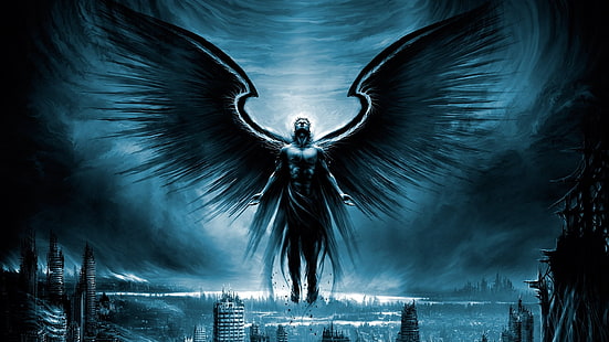 тьма, темный ангел, сверхъестественное существо, крыло, cg произведения искусства, мифология, вымышленный персонаж, демон, крылья, черный ангел, ангел, апокалипсис, апокалипсис, фэнтези, падший ангел, HD обои HD wallpaper