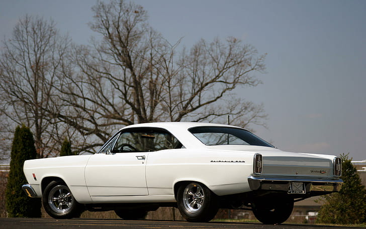 1966 Ford Fairlane 500 GT, white coupe, cars, 2880x1800, ford, ford fairlane, HD wallpaper