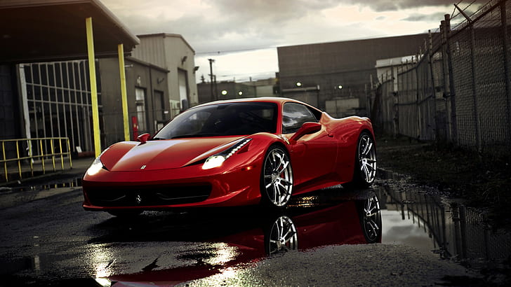 Mobil, Ferrari, Ferrari 458, Mobil Merah, mobil, ferrari, ferrari 458, mobil merah, Wallpaper HD