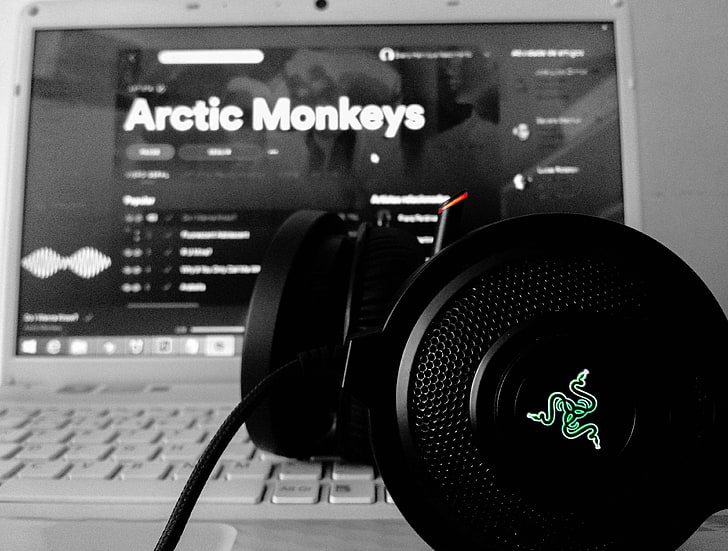 macacos árticos, fone de ouvido, música, razer, HD papel de parede