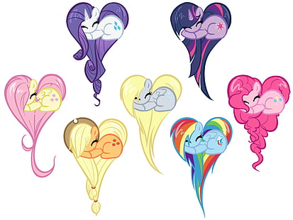 TV-show, My Little Pony: Friendship is Magic, Applejack (My Little Pony), Derpy Hooves, Fluttershy (My Little Pony), Pinkie Pie, Rainbow Dash, Rarity (My Little Pony), Twilight Sparkle, HD tapet HD wallpaper