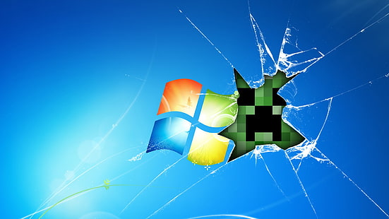 Windows, Minecraft, Game, Glass, Desktop, HD wallpaper HD wallpaper