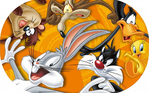 Looney Tunes การ์ตูน Bugs Bunny Cat Sylvester Coyote Daffy Duck Tasmanian Devil Tweety วอลเปเปอร์ HD สำหรับเดสก์ท็อป 2560 × 1600, วอลล์เปเปอร์ HD HD wallpaper
