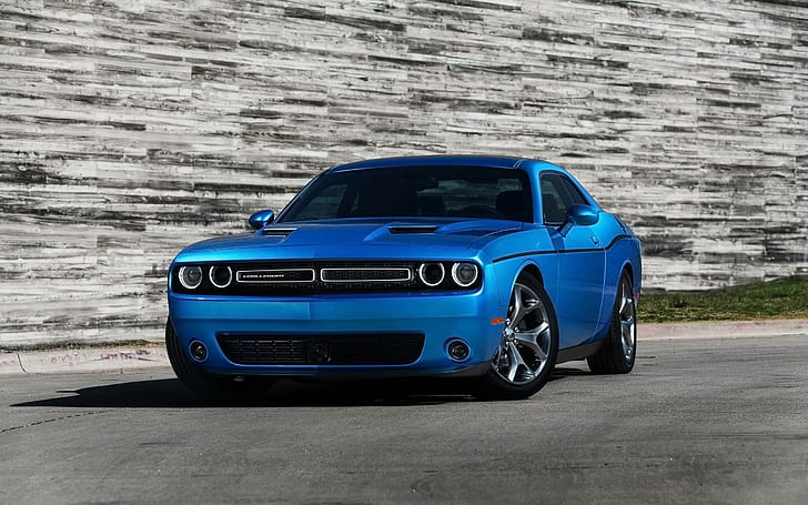 2015 Dodge Challenger Blue, blue coupe, dodge, challenger, blue, 2015, cars, HD wallpaper