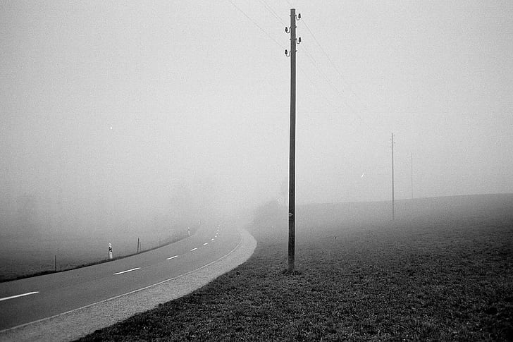 grayscale photography of highway and utility poles, ilford, ilford, Hütten, Ilford, grayscale, photography, highway, utility poles, Ric, Capucho, Contax, T2, Analog, Analogue, 35mm Film, Grain, Street Photography, Switzerland, Zurich, Schweiz, Zürich, Black  White, B/W, Schwarz  Weiss, S/W, Portrait, Scene, Candid, Decisive  Moment, Decisive Moment, Creative Commons, Flickr, Explore, Scout, best camera, prime lens, left eye, City, Snap, tog, nature, road, landscape, HD wallpaper