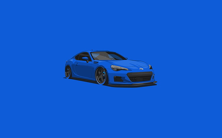 Subaru, Car, Blue, BRZ, Minimalistic, HD wallpaper