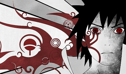 Uchiha Sasuke, Eternal Mangekyou Sharingan, Sharingan, Uchiha Sasuke, Naruto Shippuuden, Selective coloring, anime, anime boys, วอลล์เปเปอร์ HD HD wallpaper