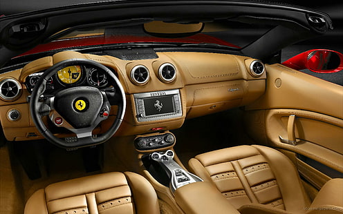 2009 Ferrari California Interior, 페라리 자동차 인테리어, 2009, 인테리어, 페라리, 캘리포니아, 자동차, HD 배경 화면 HD wallpaper
