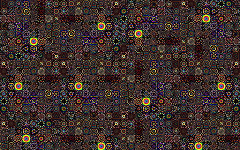 многоцветен флорален тапет, форма, оптична илюзия, въртене, HD тапет HD wallpaper