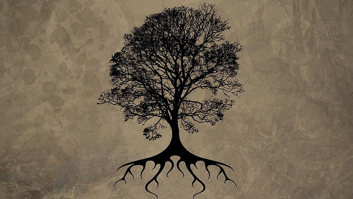 tree, roots, twig, tree of life, impressive, art, HD wallpaper