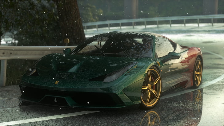 سيارة فيراري كوبيه خضراء ، دريف كلوب ، سيارة ، سباق ، فيراري 458 إيطاليا ، 2015 فيراري 458 سبيشيال أ، خلفية HD