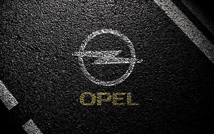 Logo Opel, General Motors, Opel, logo, Opel, asphalte, Fond d'écran HD