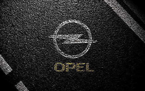 Logo Opel, General Motors, Opel, logo, Opel, asphalte, Fond d'écran HD HD wallpaper