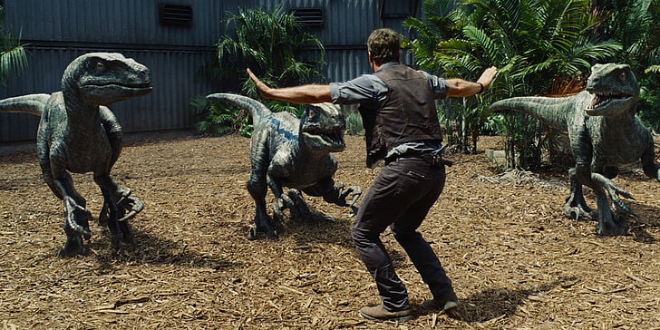 Jurassic World scène de film, Jurassic Park, Jurassic World, Chris Pratt, Fond d'écran HD