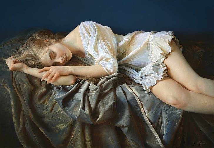 Serge Marshennikov, pintura, mulheres, dormindo, HD papel de parede