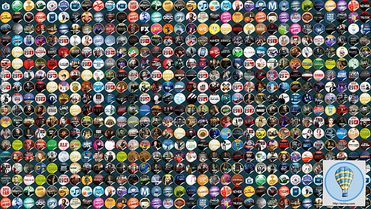 lote de logotipos de varios colores, Sticker Bomb, palos, bombas, Fondo de pantalla HD