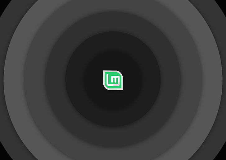 Linux, Linux Mint, circle, black, grey, green, simple background, HD wallpaper