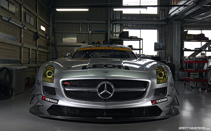 Mercedes SLS Gullwing AMG Garage HD, cars, mercedes, amg, sls, gullwing, garage, HD wallpaper