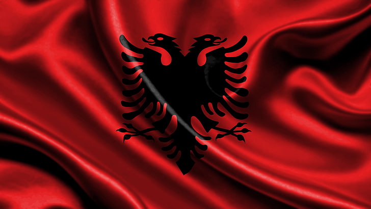 black and red wallpaper, flag, Albania, HD wallpaper