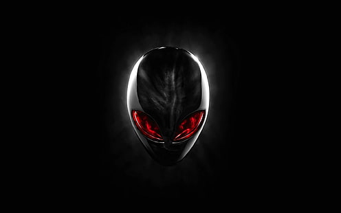 Ilustrasi logo Alienware, merah, Alien, Alienware, Head, Dell, Wallpaper HD HD wallpaper