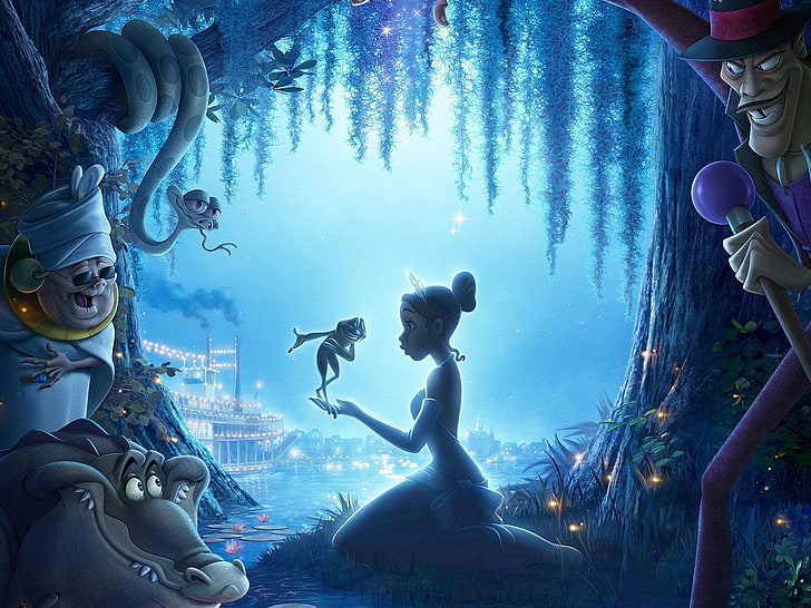Princess Tiana and Frog, Movie, The Princess And The Frog, Wallpaper HD