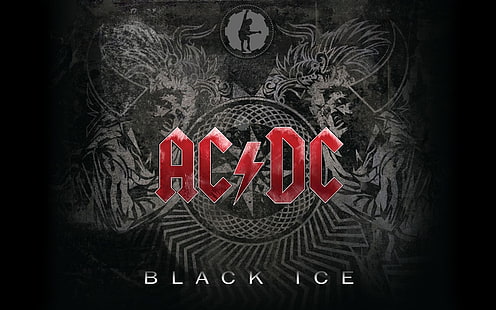 شعار AC / DC ، موسيقى ، ورق جدران ، هارد روك ، AC / DC ، بلاك آيس ، روك أند رول ، بلوز روك، خلفية HD HD wallpaper