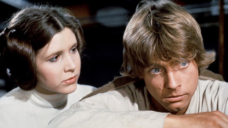 Gwiezdne wojny, Gwiezdne wojny: część IV: Nowa nadzieja, Carrie Fisher, Luke Skywalker, Mark Hamill, Księżniczka Leia, Tapety HD
