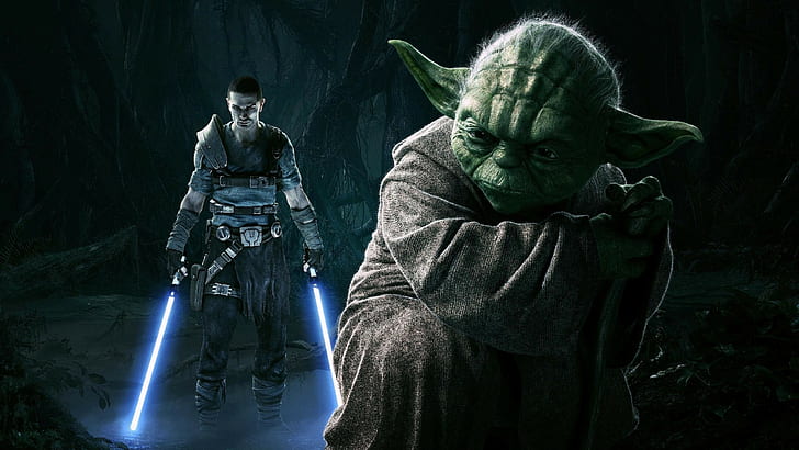Star Wars, Star Wars: The Force Unleashed, starkiller, Yoda, HD tapet