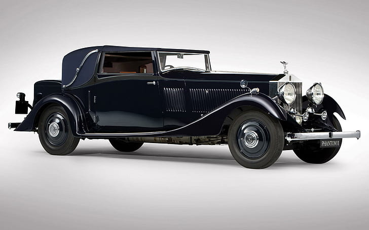 Rolls Royce Phantom Ii, lastikler, oldtimer, asil, araba, HD masaüstü duvar kağıdı
