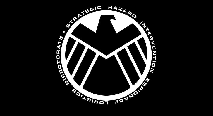 Marvel - Logotipo do Escudo Vingadores, logotipo da Intervenção em Riscos Estratégicos da Direção Logística, Filmes, Os Vingadores, Logotipo, Marvel, 2012, HD papel de parede