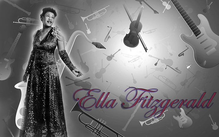 Ella Fitzgerald, Ella Fitzgerald digital wallpaper, Music, , singer, american, jazz vocalist, HD wallpaper