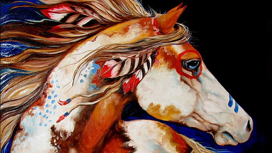 Caballo nativo, caballos nativos, caballos, caballos de pintura, ponis, naturaleza, vida silvestre, animales, Fondo de pantalla HD HD wallpaper